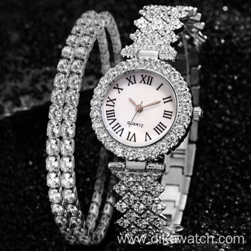 Fine Jewelry Watch Gift Set Light Bracelet with Crystal Luxury Jewelry Gift with Watches Bracelets Fashion Gift for Ladies Girls